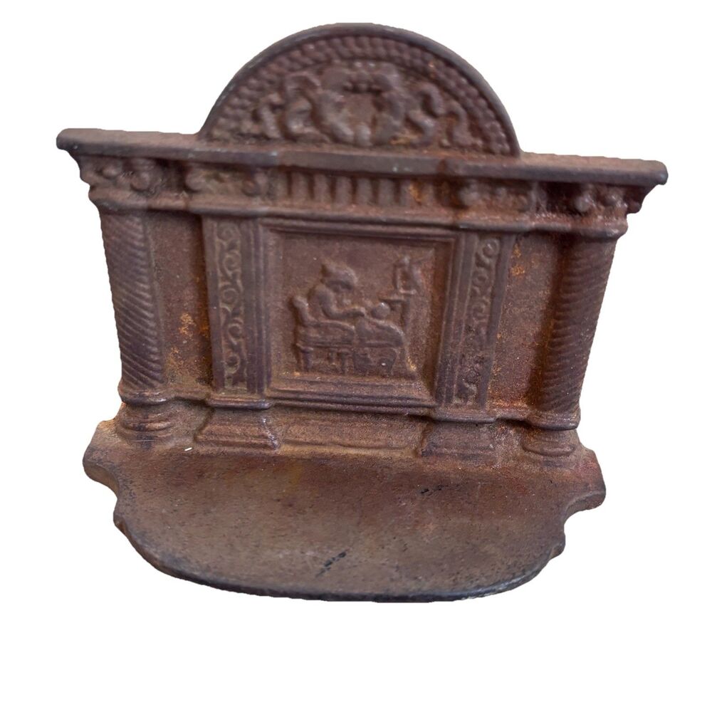 Bradley Hubbard Ulysses Penelope Spinning Yarn CastIron Bronze Bookend 1925 Deco
